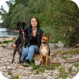 Andrea Spechtl mit Maggie und Kira
